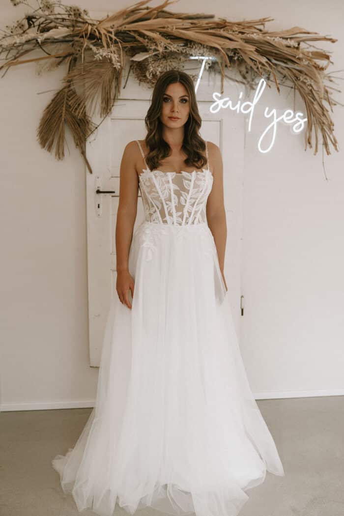 A-Linie, Brautkleid, Glitzer,Schlitz