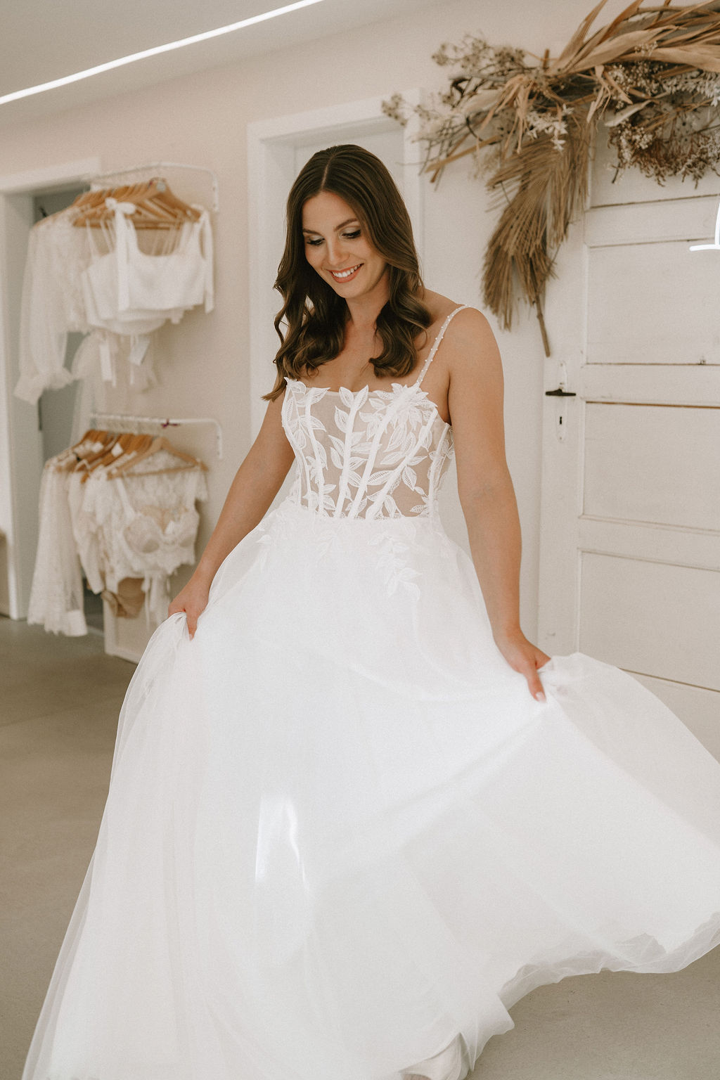 A-Linie, Brautkleid, Glitzer,Schlitz