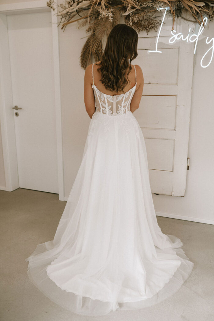 A-Linie, Brautkleid, Glitzer,Schlitz